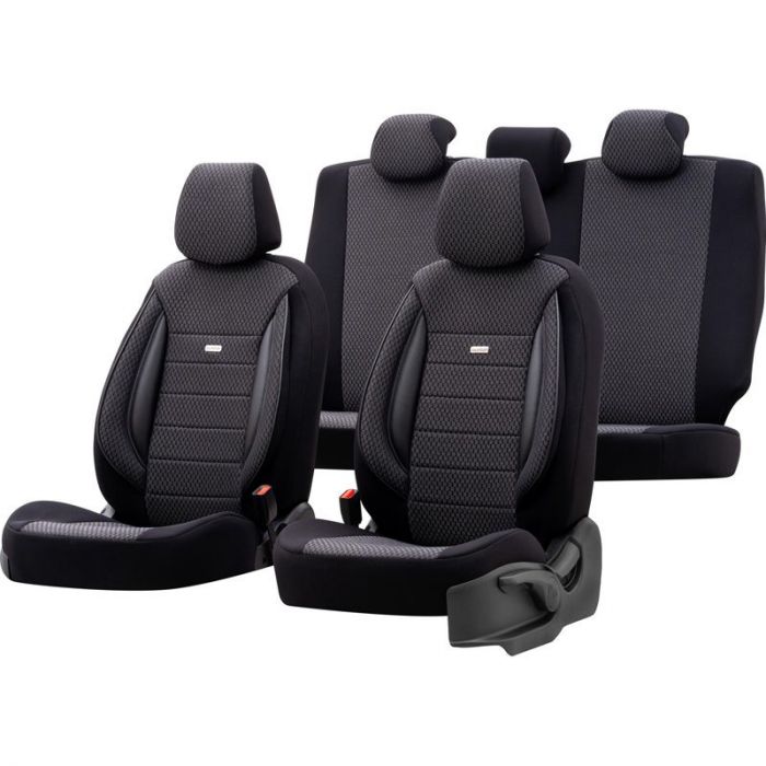 Housses de sièges Citroen C4 Picasso - Gamme Selected Fit - Tissu noir