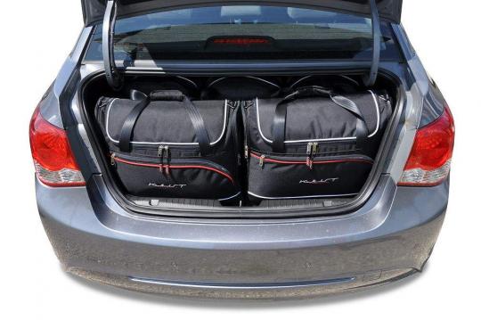 Sacs de voyage sur mesure Chevrolet Cruze 4 portes 2008 à 2014 - Ensemble composé de 5 sacs - Gamme Aero