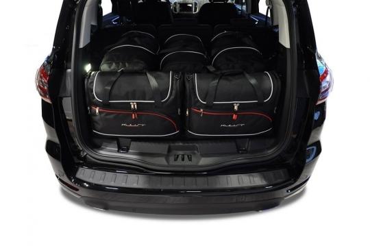 Sacs de voyage sur mesure Ford S-Max 5 portes 7 places A partir de 2015 - Ensemble composé de 5 sacs - Gamme Aero