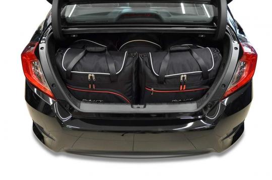 Sacs de voyage sur mesure Honda Civic 4 portes A partir de 2017 - Ensemble composé de 5 sacs - Gamme Aero