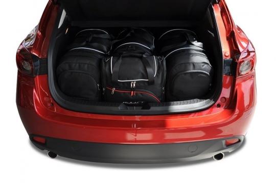 Sacs de voyage sur mesure Mazda 3 5 portes 2013 à 2018 - Ensemble composé de 4 sacs - Gamme Aero