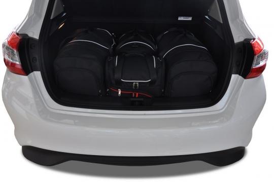 Sacs de voyage sur mesure Nissan Pulsar 5 portes 2014 à 2018 - Ensemble composé de 4 sacs - Gamme Aero