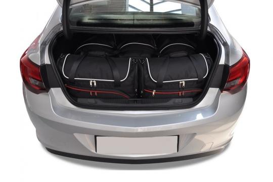 Sacs de voyage sur mesure Opel Astra 4 portes 2012 à 2015 - Ensemble composé de 5 sacs - Gamme Sport