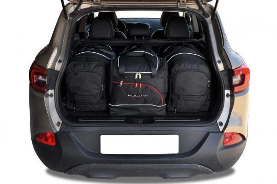 Sacs de voyage sur mesure Renault Kadjar 5 portes A partir de 2015 - Ensemble composé de 4 sacs - Gamme Sport