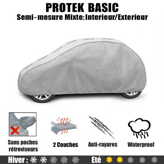 Bache Peugeot 107 - 2005 à 2008. House de protection mixte intérieur et extérieur Proteck-Basic