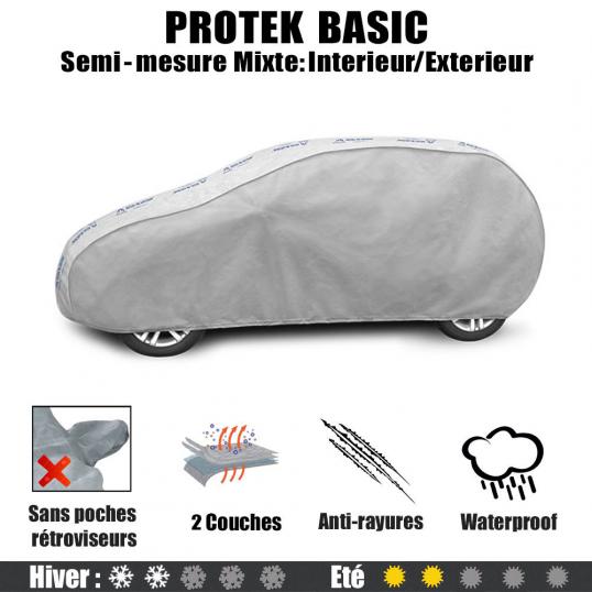 Bache Peugeot 206+ - 2009 à 2013. House de protection mixte intérieur et extérieur Proteck-Plus