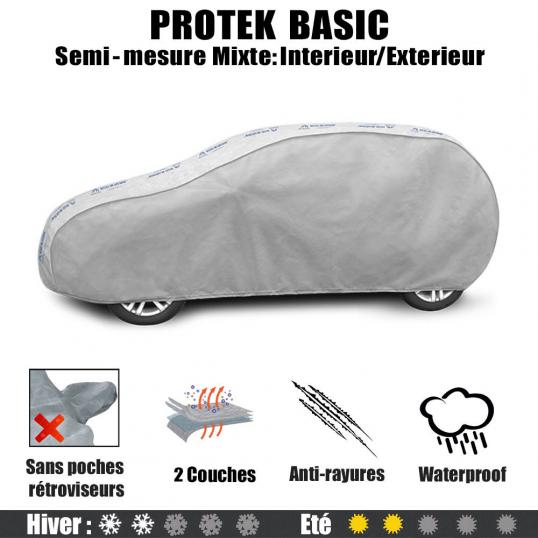 Bache Peugeot 207 - 2007 à 2009. House de protection mixte intérieur et extérieur Proteck-Basic