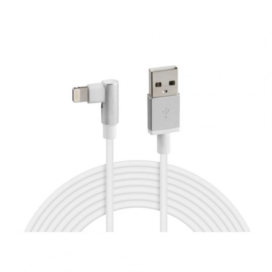 Câble USB pivotant 90° > Lightning - 200 cm - Blanc