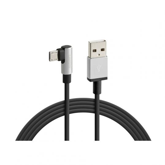 Câble USB pivotant 90° > Micro USB - 100 cm - Noir