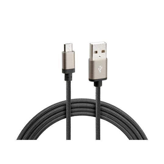 Câble renforcé USB > Micro USB - 100 cm - Noir