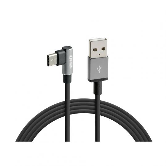 Câble USB pivotant 90° > USB Type-C - 100 cm - Noir