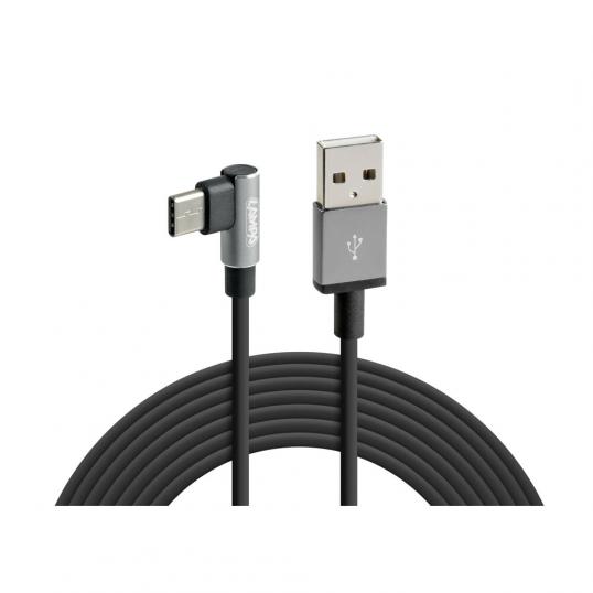 Câble USB pivotant 90° > USB Type-C - 200 cm - Noir
