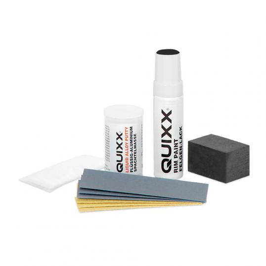 Quixx, kit réparation jantes alliage - Noir
