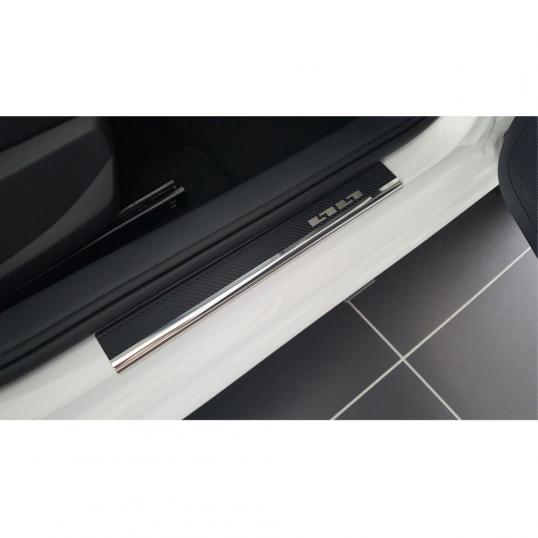 Seuil de porte inox et carbone Volkswagen Scirocco - Pour portes avant