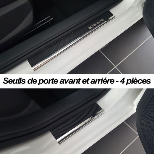 Seuil de porte inox et carbone Renault Fluence - Pour portes avant et arrière