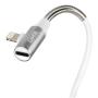 Câble pivotant USB 90° > Apple 8 pin + adaptateur oreillettes - 100 cm - Blanc