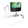 Câble pivotant USB 90° > Apple 8 pin + adaptateur oreillettes - 200 cm - Blanc