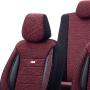 Housses de sièges Alfa Romeo Giulia  - Gamme Selected Fit - Tissu noir et rouge