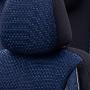 Housses de sièges Jeep Patriot  - Gamme Selected Fit - Tissu noir et bleu