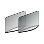 2 rideaux chaussettelatéraux - Rectangulaire - 75x105 - H 48 cm